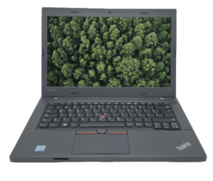 Lenovo ThinkPad L460 mit Intel Core i5-6200U, 8GB RAM und 192GB SSD, leichte Kratzer auf Deckel und Gehäuse, ausgestattet mit einem FullHD Display für klare und scharfe Bilder.