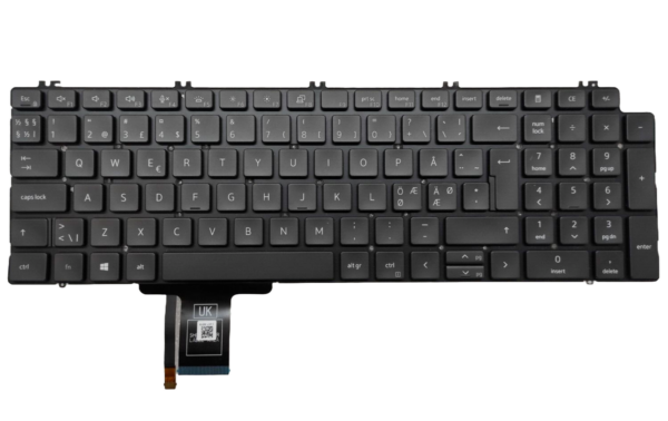 Dell Precision 7550 7750 7760 NORDIC Tastatur QWERTY Backlit